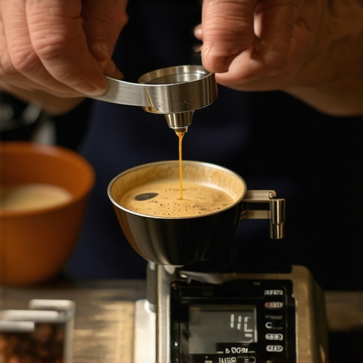 Precision in Action: Weighing Espresso Barista measuring espresso coffee with a digital scale