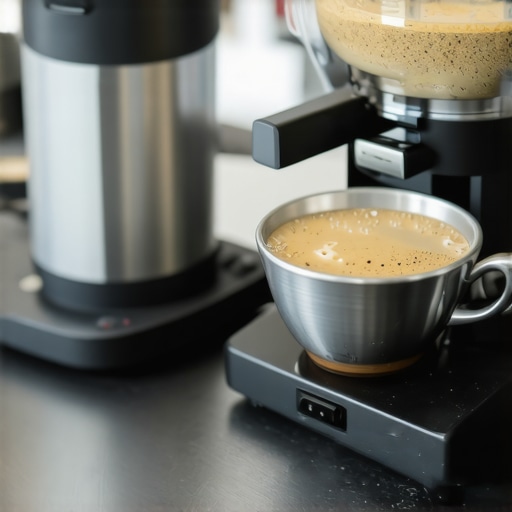 Close-up image of a barista calibrating a coffee scale with certified weights, emphasizing precision and accuracy.