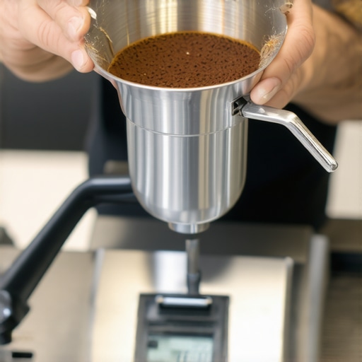Using a Coffee Scale for Precise Measurement Barista measuring coffee grounds with a digital scale