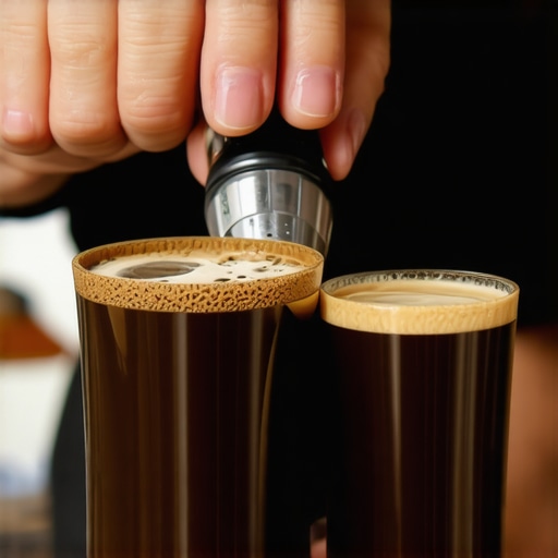 A professional barista cleaning and calibrating coffee scale and tools to ensure optimal performance