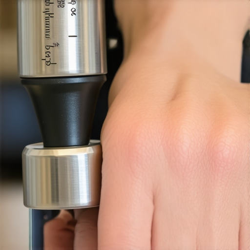 A close-up of calibrated espresso tamper being adjusted for consistent tamping pressure.